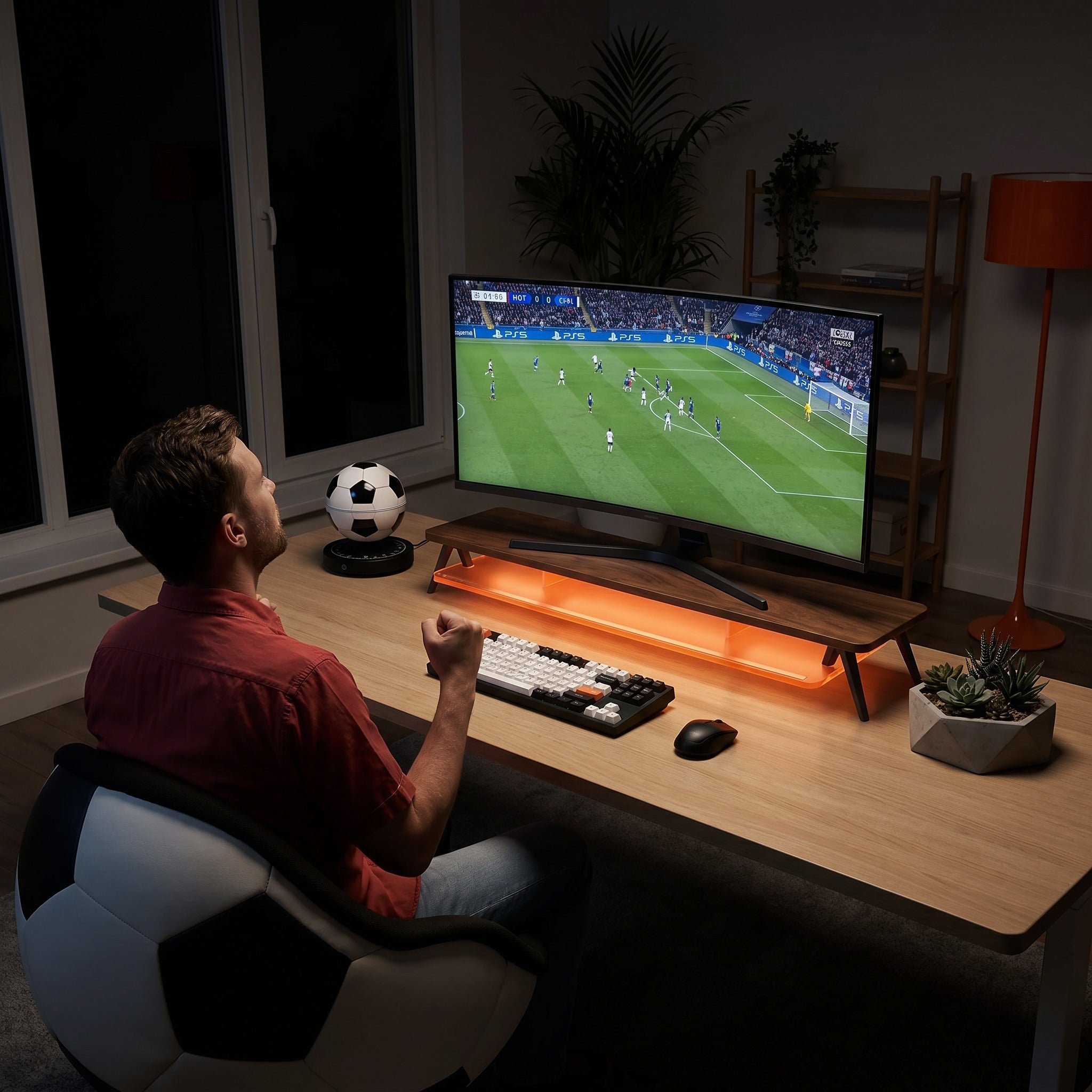 Das ultimative Fußball-Event-Setup: Buche deine eigene immersive Tribüne auf dem Schreibtisch