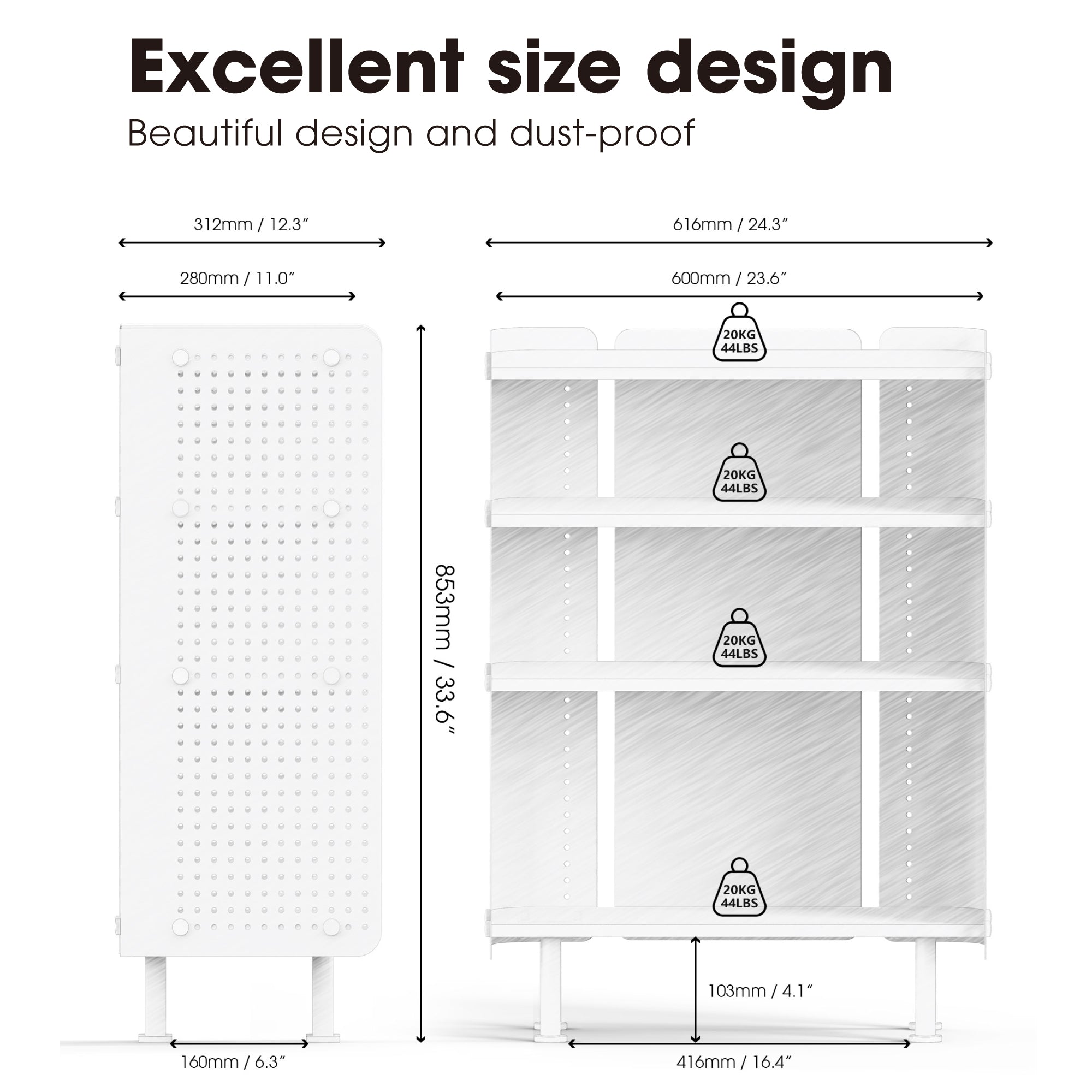 Rodin Pegboard Bücherregal D406